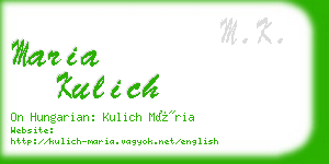 maria kulich business card